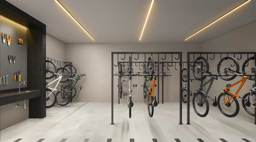 Foto ilustrativa do bicicletario do Auren