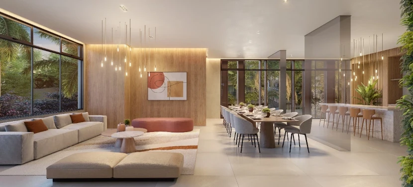 Foto ilustrativa do salão de festas do Auren